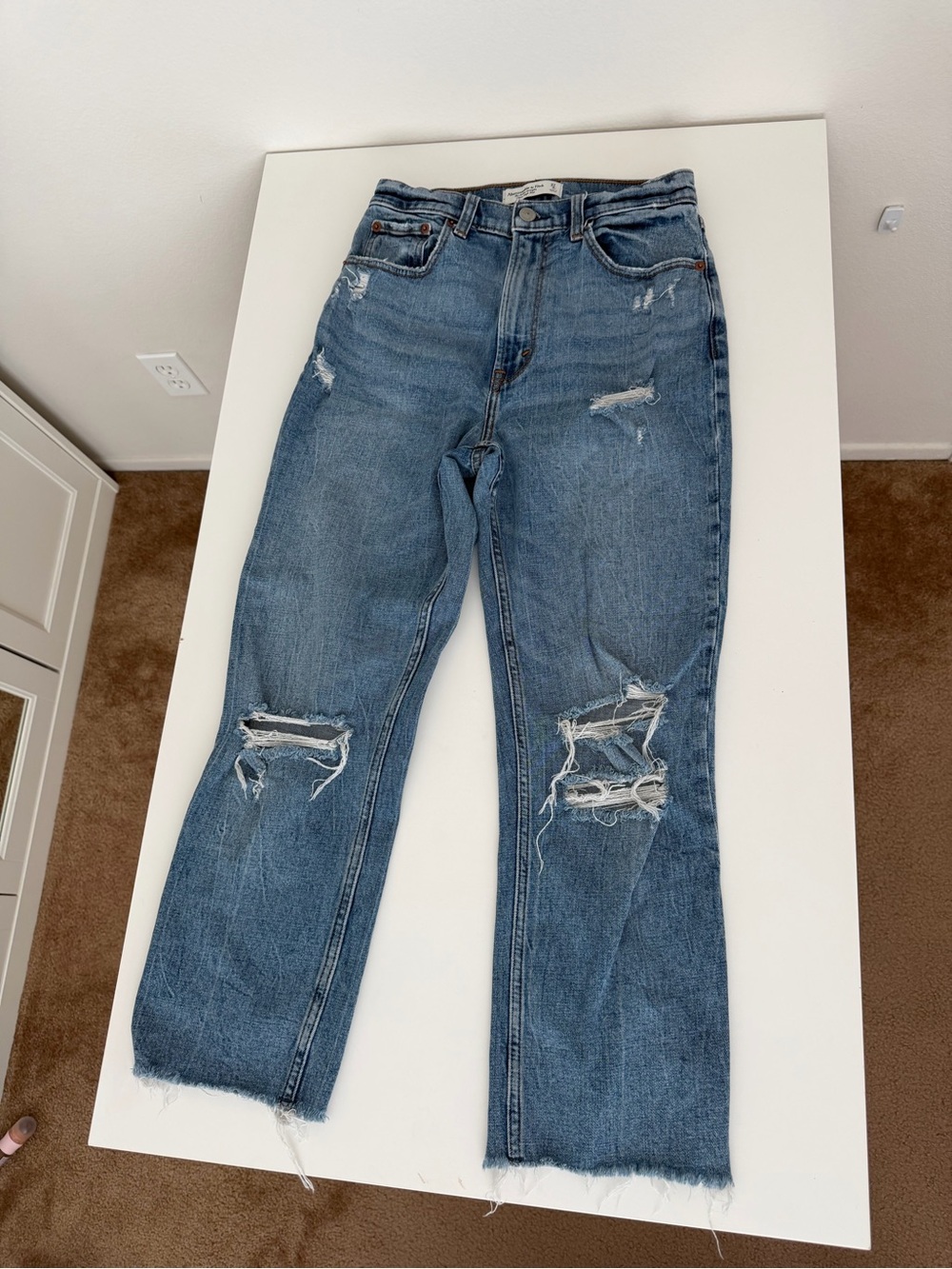 Abercrombie & Fitch Distressed Blue straight Jeans